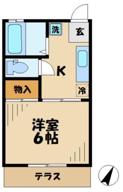 BCASA 多摩永山 RE-BORN(1K/2階)の間取り写真