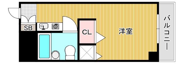 ライオンズマンション難波南第2(1K/11階)の間取り写真