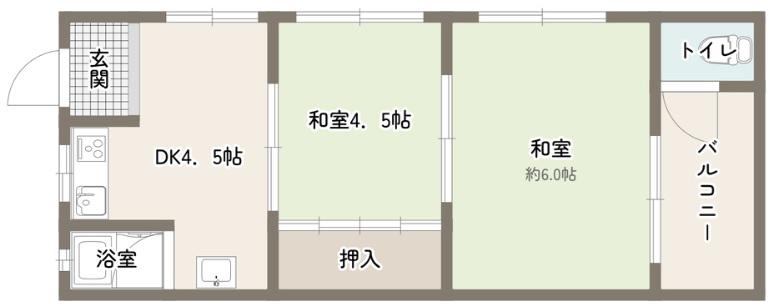 あまそらハイム(1DK/2階)の間取り写真