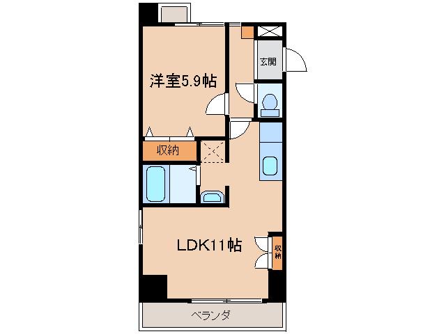 第3さくらマンション(1LDK/9階)の間取り写真