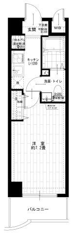 シーガル鶴見(1K/4階)の間取り写真