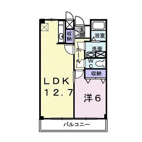 エフ・アヴェニール(1LDK/2階)の間取り写真