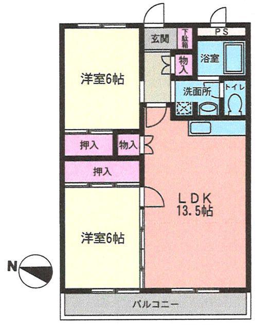 ビュースフルマンション桜台(2LDK/3階)の間取り写真