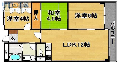 第2グランドハイツ太田(3LDK/1階)の間取り写真