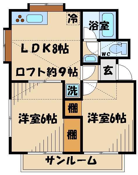 ホワイティ志田(2LDK/2階)の間取り写真
