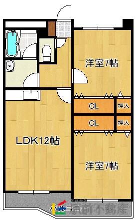 ガーデンプレース神埼(2LDK/2階)の間取り写真