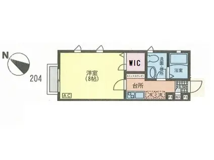 サン・ターニップ(1K/2階)の間取り写真