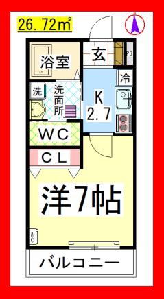AF コンフォート大和(1K/1階)の間取り写真
