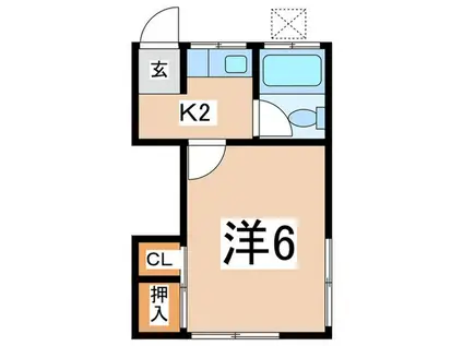 コーポ松涛(1K/1階)の間取り写真