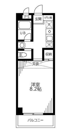 スパーツィオ宿河原(1K/1階)の間取り写真