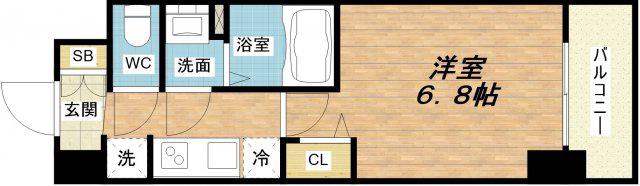 プレサンスOSAKADOMECITYクロスティ(1K/3階)の間取り写真