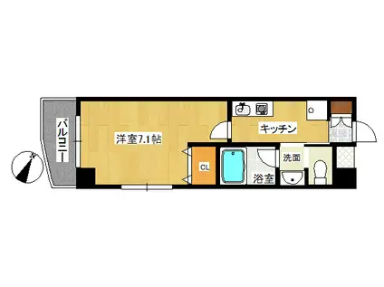 シャンブレ元住吉III(1K/3階)の間取り写真