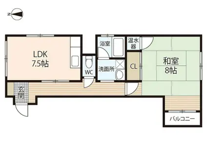 加治ビル(1LDK/4階)の間取り写真