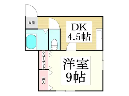ラスティ植松(1DK/1階)の間取り写真