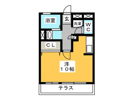 DWELL335(ワンルーム/1階)の間取り写真