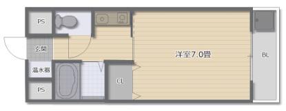メゾン楠(1K/2階)の間取り写真