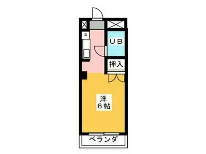 コーポヤマダ(ワンルーム/2階)の間取り写真