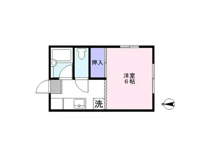 コーポM2(1K/2階)の間取り写真