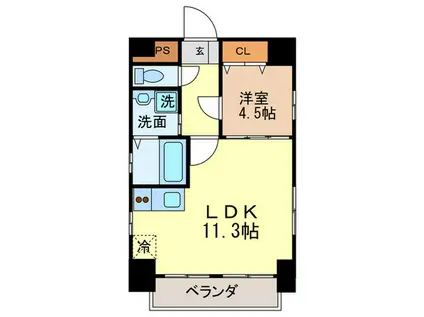名駅コートナゴノ(1LDK/6階)の間取り写真