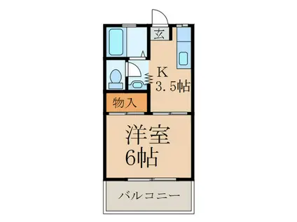 菅野ビル(1K/2階)の間取り写真