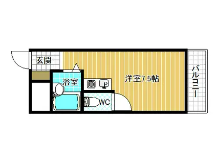 SENSE TONDABAYASHI本館(ワンルーム/1階)の間取り写真