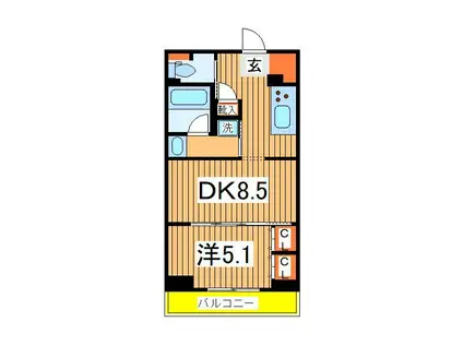 ART RESIDENCE IN KASHIWA‐NO‐HA(1LDK/2階)の間取り写真