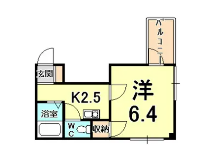 PAO甲子園(1K/2階)の間取り写真