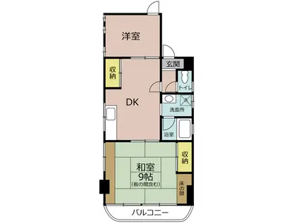 太閤林中駒ビル(2DK/6階)の間取り写真