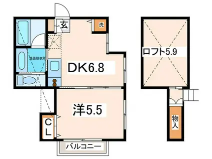 セントパ-クヨコハマ(1DK/2階)の間取り写真