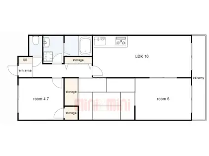 サンフラワー貴崎(3LDK/4階)の間取り写真