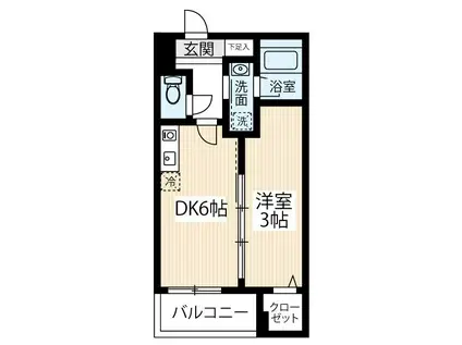 ARCOBALENO SHINITABASHI(1DK/1階)の間取り写真