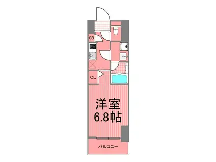 ズーム横濱イースト(1K/2階)の間取り写真