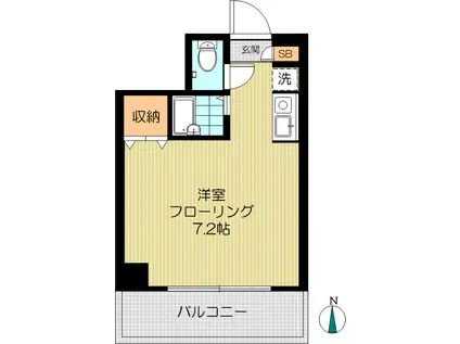 ベルクホーフ早稲田(ワンルーム/3階)の間取り写真