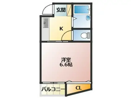 メゾネットヒラヤマ(1K/1階)の間取り写真