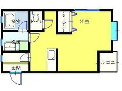 興亜第3マンション(1K/3階)の間取り写真