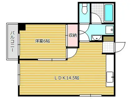 蔵前双葉ハイツ(1LDK/2階)の間取り写真