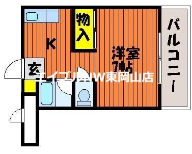 エスポアール22(1K/4階)の間取り写真