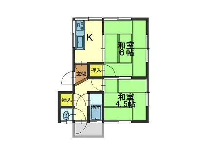 太田アパート(2K/2階)の間取り写真