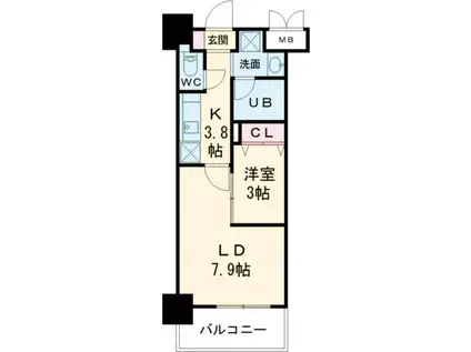 コンダクトレジデンスJINNOHARU(2K/10階)の間取り写真