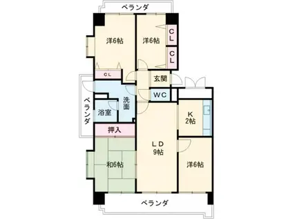 エスポア曙(4LDK/3階)の間取り写真