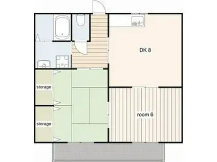 エスポ・ハイム(2DK/2階)の間取り写真