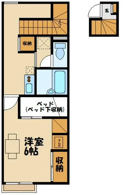 レオパレスヒルサイドメゾン 2階階 間取り