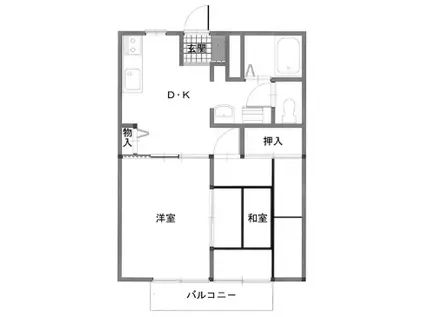 アメニティハイツ大沢(2DK/2階)の間取り写真