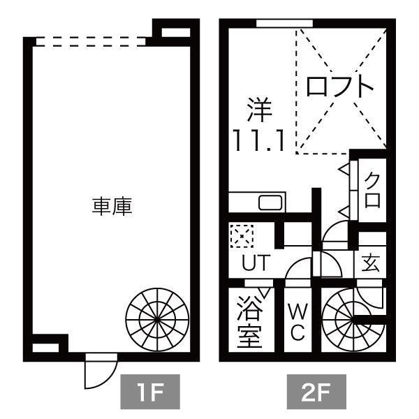 相生ガレージ(ワンルーム/1階)の間取り写真