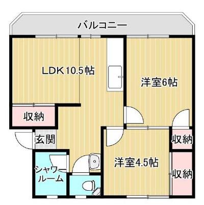 鶴の里ハイツ I(3DK/2階)の間取り写真