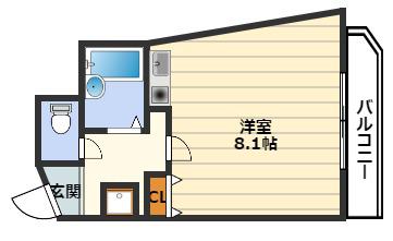 AIM21(ワンルーム/6階)の間取り写真