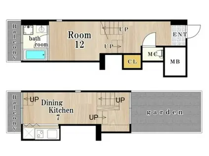 U RESIDENCE 弁天町 (1LDK/6階)の間取り写真