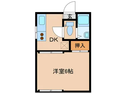 フォーブルワタナベ(1DK/2階)の間取り写真