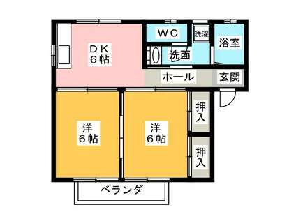 アメニティーコーポ池上(2DK/1階)の間取り写真