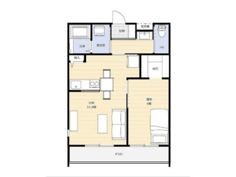 MAISON DE CHAMBRE(1LDK/1階)の間取り写真